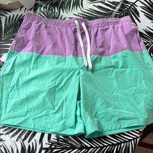 Sonoma Men's Purple and Green Athletic Shorts